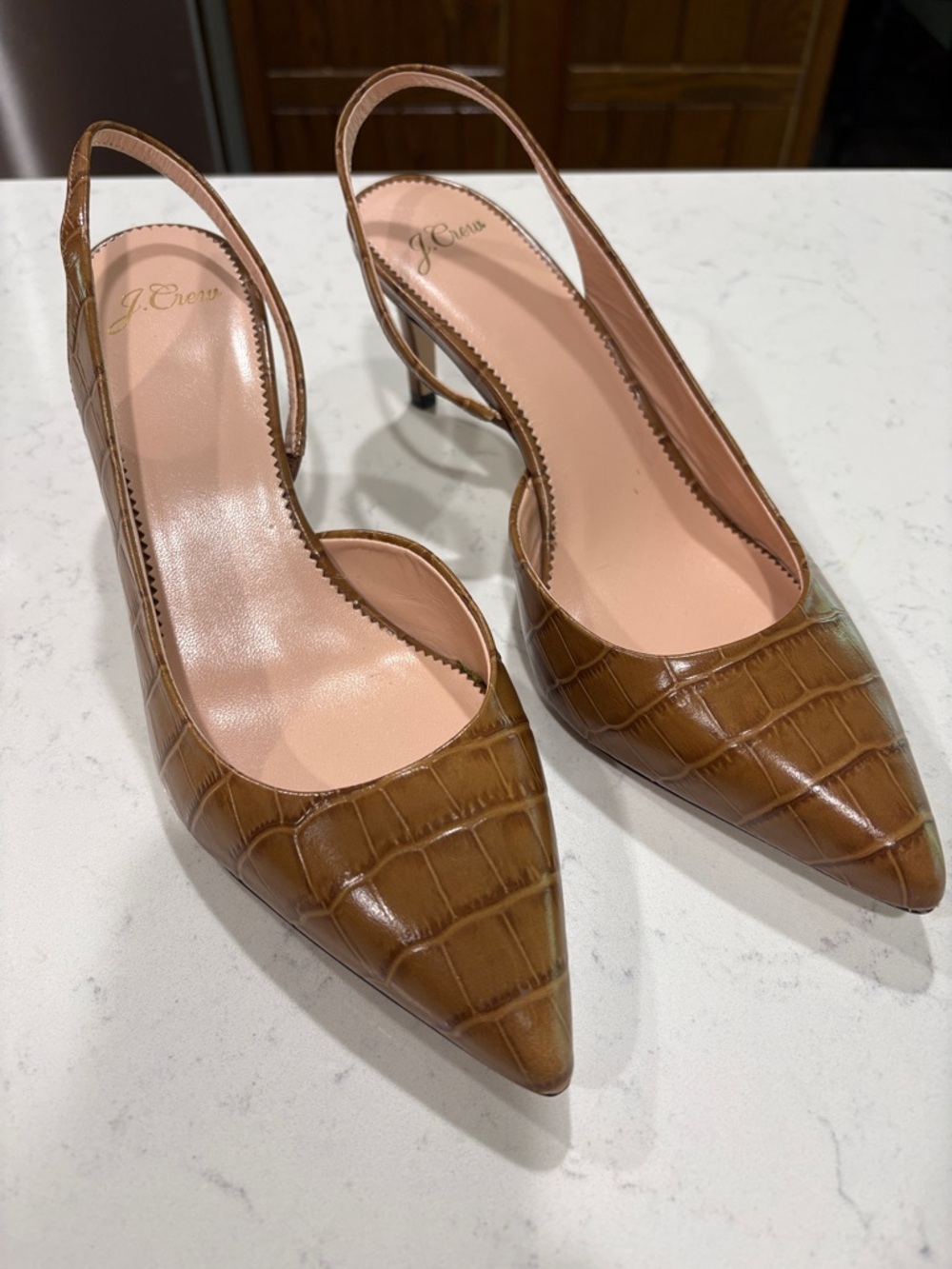 J. Crew Collette Snake Print Slingback Pumps